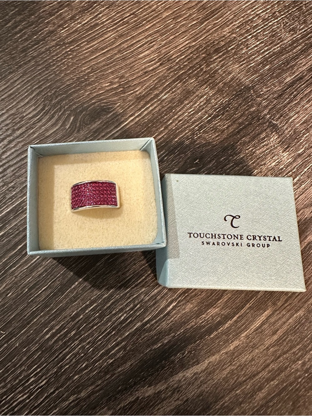 Touchstone Crystal Fuchsia Pavé Wide Band Ring